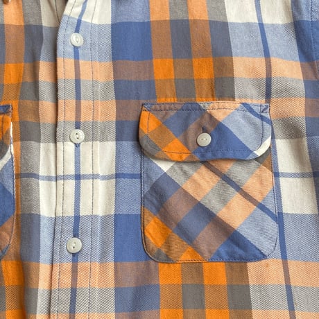 【PENDLETON Surf Pendleton】チェックシャツ Ｍ オレンジ ブルー サーフスタイル 両胸ポケット