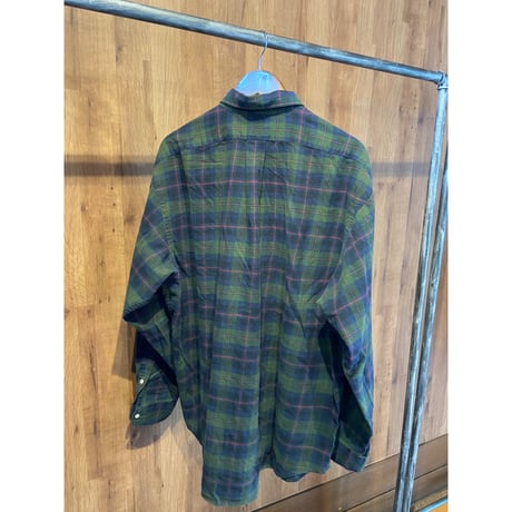 【Polo Ralph Lauren】 BLAIRE ネルシャツ XL チェック柄 ボタンダウン リペアあり