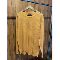 90s 【CHAPS Ralph Lauren】 コットンリネン ローゲージ編み ニットセーター オレンジ系 2L