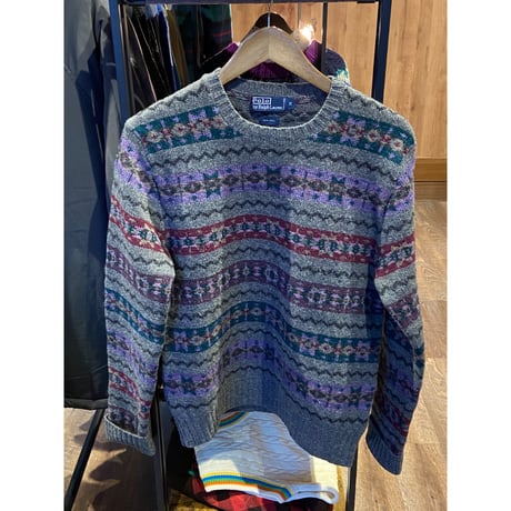 【POLO Ralph Lauren】 ウール100% フェアアイル柄 ニット M
