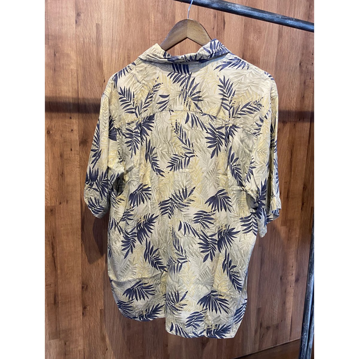 希少【BARACUTA】 シルク100% アロハシャツ M ボタニカル柄 リーフ柄