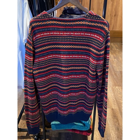 【Levi's Mサイズ】ウールブレンド フェアアイル柄 カーディガン Vネック ニット リーバイス ノルディック