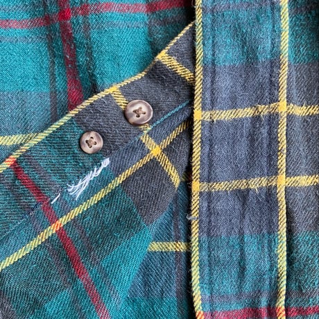 【PENDLETON】Sサイズ  コットンネルシャツ　グリーンチェック　ボタンダウン