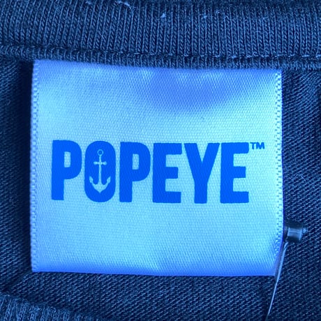 【POPEYE】 両面プリント キャラクターTシャツ ブラック Lサイズ ユニークバックプリント