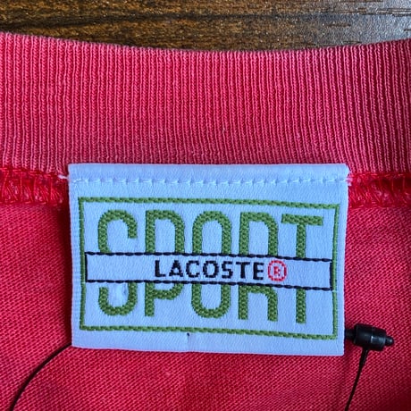 【LACOSTE SPORT】 赤 Tシャツ シングルステッチ ワニ刺繍