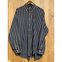【Ralph Lauren】BLAIRE ストライプ ボタンダウンシャツ XL ネイビー