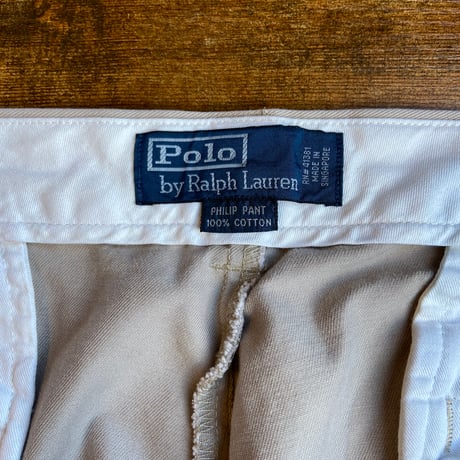【POLO by Ralph Lauren】CLASSIC CHINO PHILIP PANT ベージュ 100%コットン チノパン W36/L32