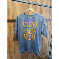 【Burnout】 VIVA LA VIDA グラフィック プリント Tシャツ ブルーグレー M 日本製