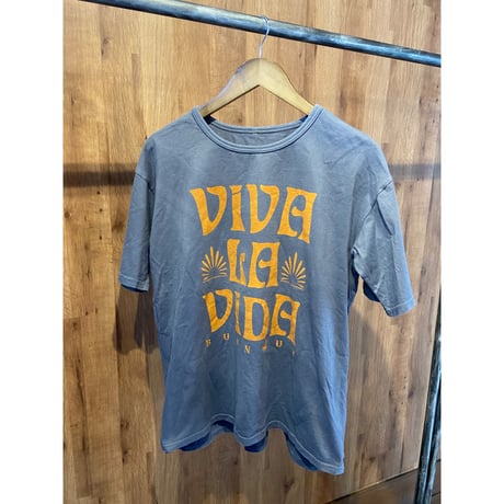 【Burnout】 VIVA LA VIDA グラフィック プリント Tシャツ ブルーグレー M 日本製