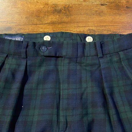 【LANDS’END】ウール100％タータンチェックパンツW32 MADE IN U.S.A.