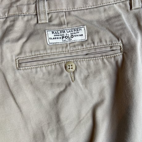 【POLO by Ralph Lauren】 HAMMOND PANT 2タック チノパンツ W36 L30 ベージュ CLASSIC POLO CHINO