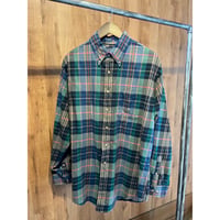 90s-00s 【LANDS' END】 ネルシャツ チェック柄 ボタンダウン コットン L シンガポール製