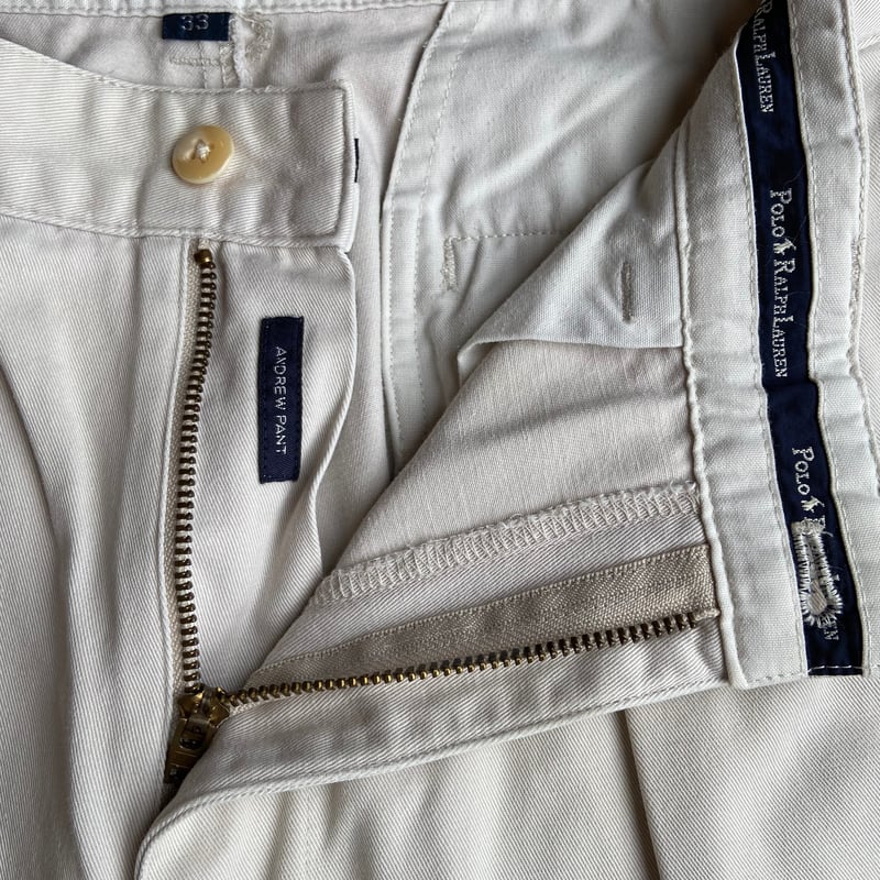 POLO RALPH LAUREN】 ツータック チノパンツ 33インチ ANDREW PA