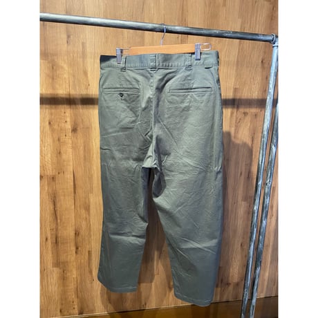 近年モデル【Johnbull】 ストレッチツイル ワイド チノパンツ LL チャコールグレー レーヨン混 ワークトラウザーズ