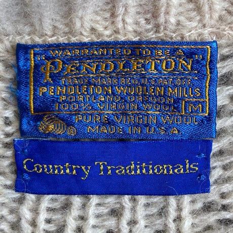 【MADE IN U.S.A. PENDLETON】70年代後半〜80年代前半 純粋バージンウール ショールカラーカーディガン