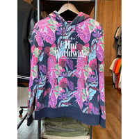 【HUF Worldwide】トロピカル総柄　プルオーバーパーカー M