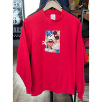 USA製【The Disney Store】90s ヴィンテージ ミッキーマウス スウェットトレーナー L レッド