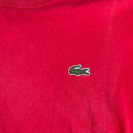 【LACOSTE SPORT】 赤 Tシャツ シングルステッチ ワニ刺繍