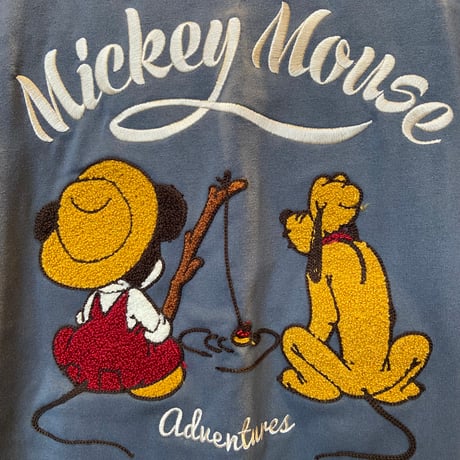 Disney ミッキーマウス＆プルート刺繍Tシャツ M