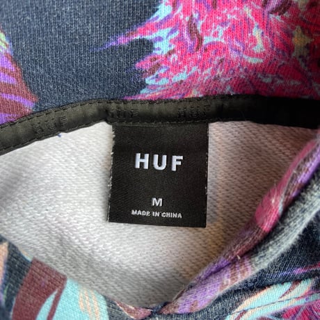 【HUF Worldwide】トロピカル総柄　プルオーバーパーカー M