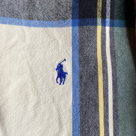 【Ralph Lauren】 XL ビッグサイズ / ポロポニー刺繍 フランネルシャツ / 赤×白 チェック