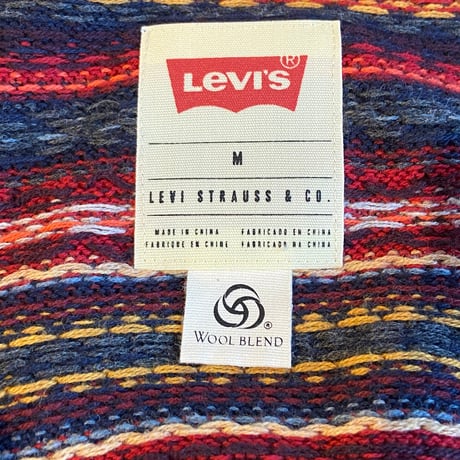 【Levi's Mサイズ】ウールブレンド フェアアイル柄 カーディガン Vネック ニット リーバイス ノルディック