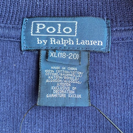 【Polo by Ralph Lauren】 ビッグポニー ハーフジップ スウェット ネイビー XL(18-20)