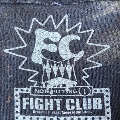 【Fight Club】 The Rule is here ブリーチ加工 ムービーTシャツ 黒 L
