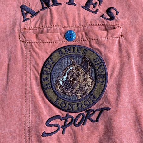 【HARDY AMIES SPORT】 テンセル 長袖シャツ LARGE テラコッタ オレンジ 90s 日本製