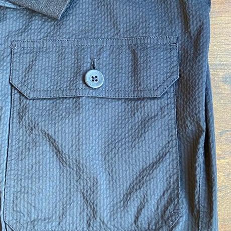【Eddie Bauer】シアサッカー風 ジャケット 濃紺 Mサイズ