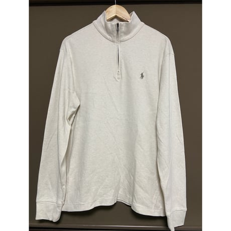 【Ralph Lauren】ラルフローレン　ハーフジップスウェット　ホワイト