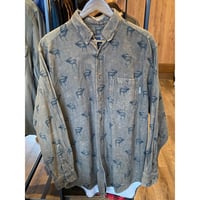 【WOOLRICH】Lサイズ　エルク総柄　ネルシャツ　厚手　フランネル　ハンティング柄