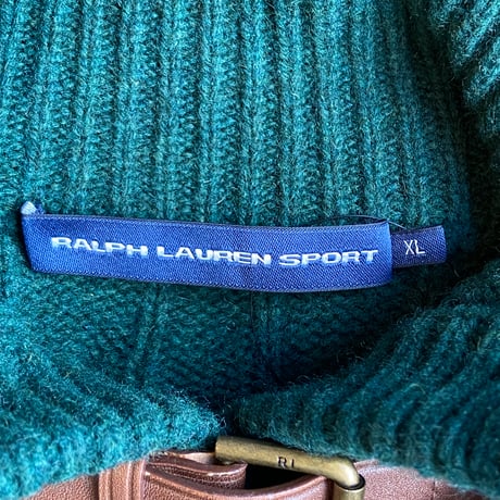 【RALPH LAUREN SPORT】エルボーパッチ ケーブルニットカーディガン XL