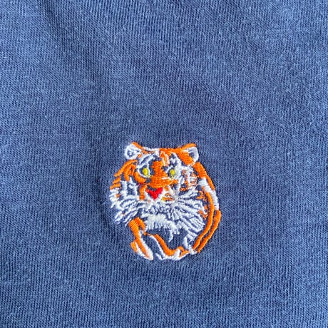 USA製【PRINT-ONS】 虎グラフィック 手刺繍ワンポイントポロシャツ ネイビー L