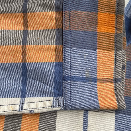 【PENDLETON Surf Pendleton】チェックシャツ Ｍ オレンジ ブルー サーフスタイル 両胸ポケット