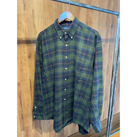 【Polo Ralph Lauren】 BLAIRE ネルシャツ XL チェック柄 ボタンダウン リペアあり