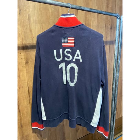 【Polo by Ralph Lauren】 2010年 バンクーバー五輪 公式モデル TEAM USA フルジップ スウェット ジャケット 紺 XL