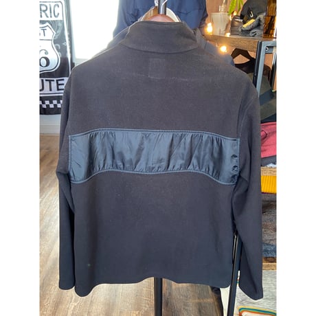 【CHAPS】切替デザイン フルジップ フリースジャケット ブラック M