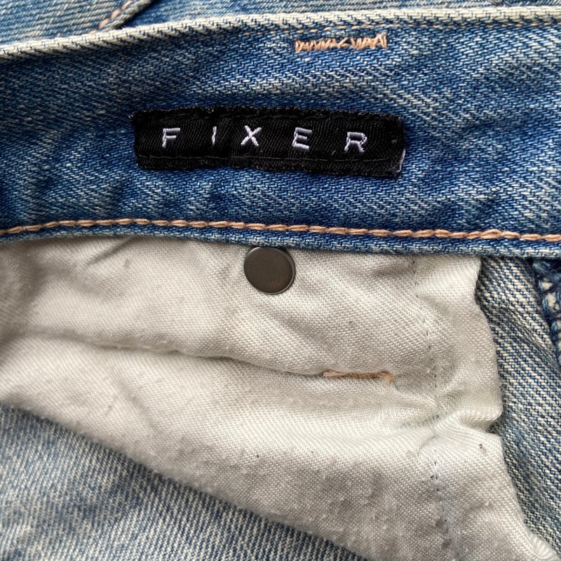 希少【KURO × FIXER】 別注 リペア加工 セルビッチデニムパンツ 日本製