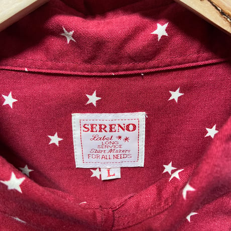 【SERENO】ヴィンテージ風　星柄　長袖シャツ　L