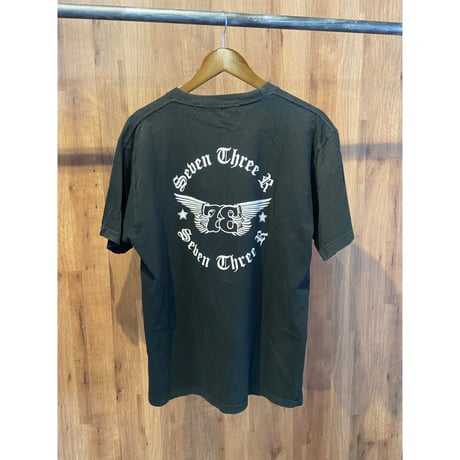 公式コラボ【73R × MICKEY MOUSE】 ゴシックロゴ Tシャツ L ブラック