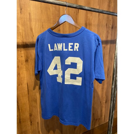 USA製 【PARAMOUNT】 ヘンリーネック Tシャツ Lサイズ ブルー OGDEN SOFTBALL 背番号入り