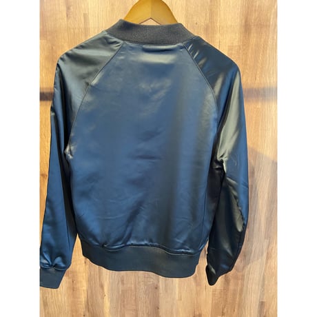 【H&M】 リバーシブル ボンバージャケット ボタニカル総柄 × ブラックサテン US XSサイズ