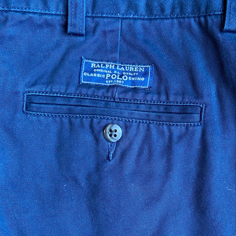 90s 【Polo by Ralph Lauren】 ANDREW PANT  2タック チノトラウザーズ ネイビー w34 L34