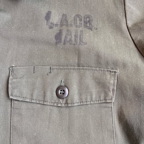1977年製【米軍実物 OG-507】 ユーティリティシャツ L.A.CO.JAIL ステンシルカスタム ヴィンテージ