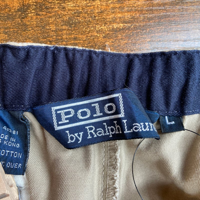 90s名作【Polo by Ralph Lauren】 イージーチノパンツ L ベージュ 紐