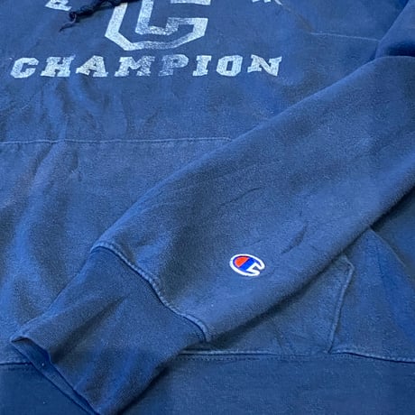 【Champion】定番 プルオーバーパーカー Lサイズ | カレッジ風「PROPERTY OF」ロゴ