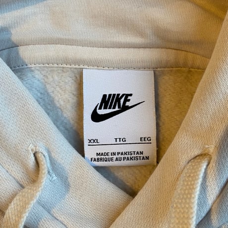 【NIKE】 マルチカラー 刺繍ロゴ パーカー XXL/オフホワイト/ビッグシルエット/フーディ