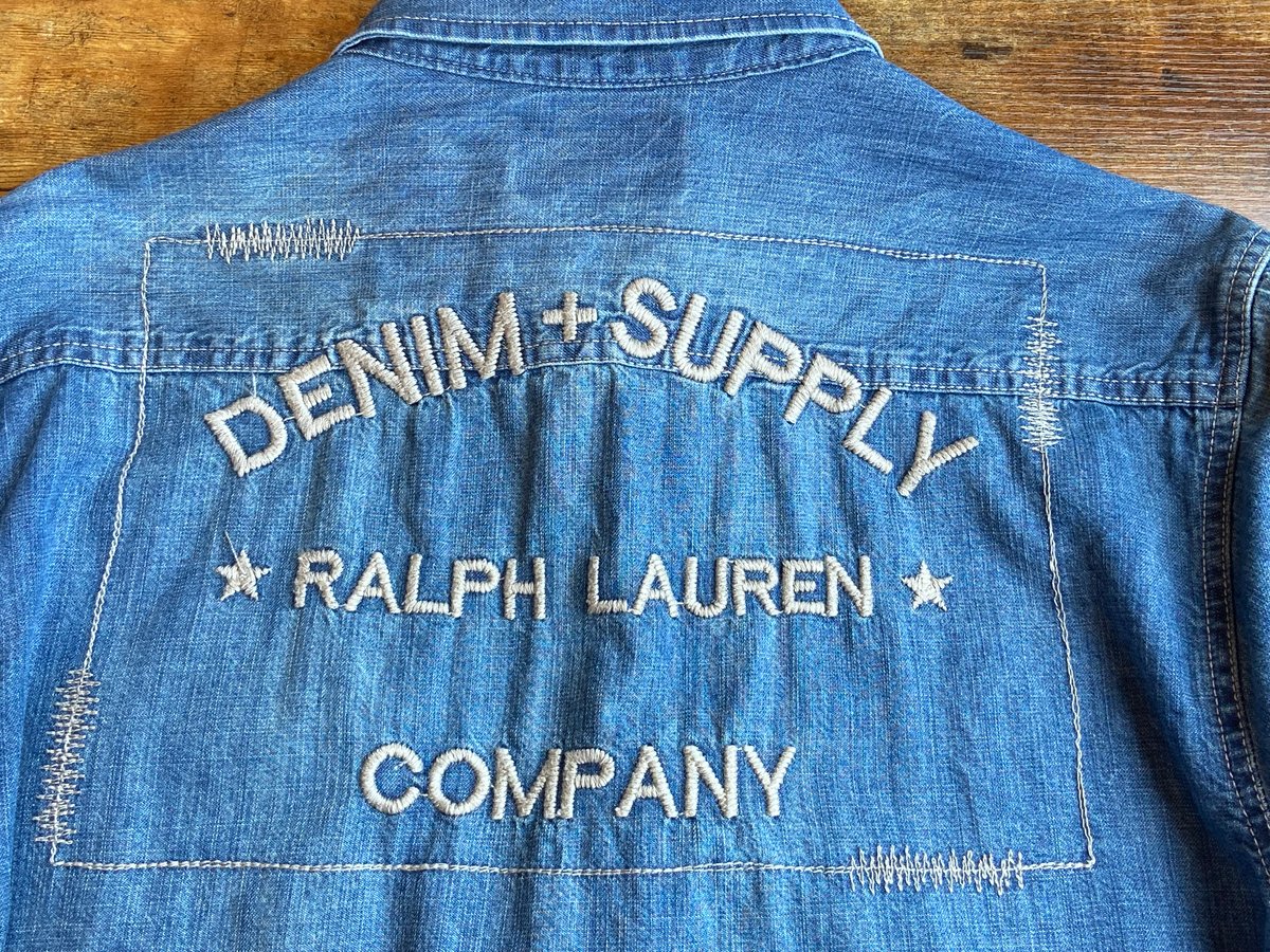 希少XL【DENIM & SUPPLY】 ラルフローレン バックロゴ刺繍 デニム