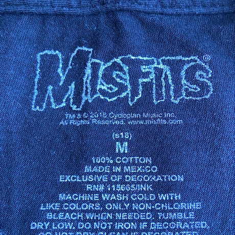 【MISFITS】 オフィシャル バンドTシャツ ウィジャボード 2018年コピーライト 墨黒 M